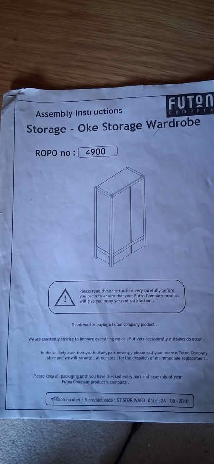 Photo of free Wardrobe. Collect disassembled B5 (Handsworth Wood B20) #1