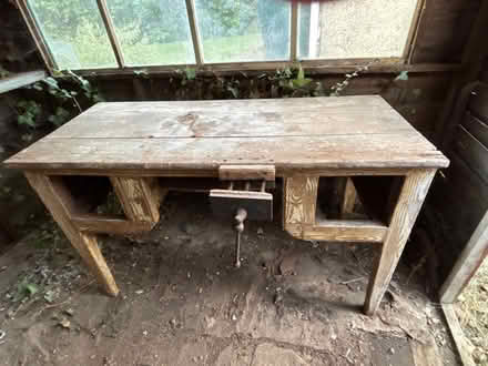 Photo of free Wooden work bench with wooden vice (Chelsfield BR6) #1
