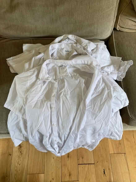 Photo of free 6 x M&S white short sleeved school shirts (Freehold LA1) #1