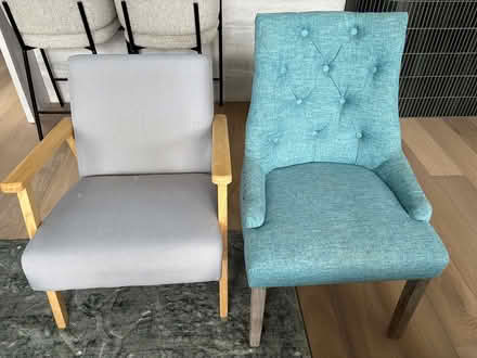 Photo of free 2grey Armchairs /2blue dining (Mount waverley.) #1