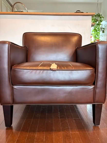 Photo of free Faux leather arm chair (Capitol Hill, Duncan St NE) #2