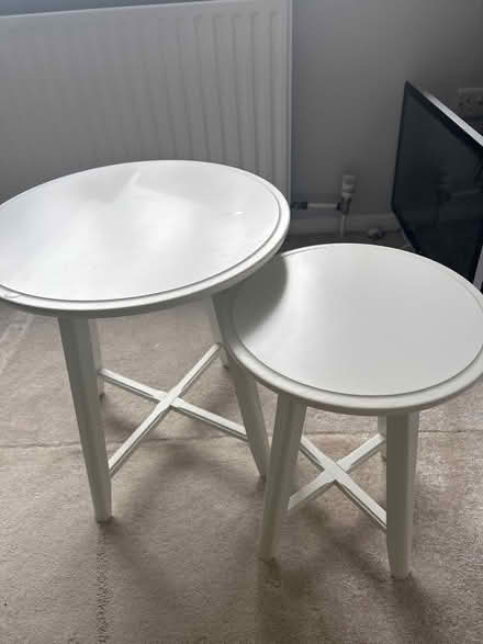 Photo of free White IKEA side tables (GU22) #2