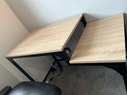 Photo of free Desk wood effect & black legs (Duckhall Farm HP3) #1