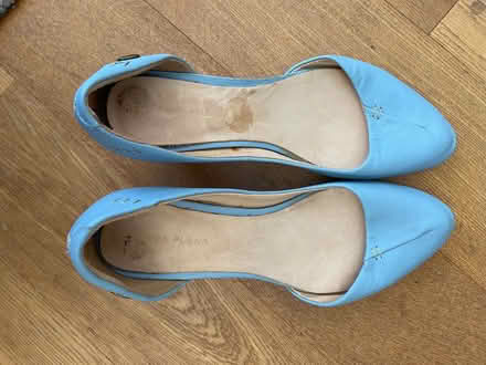 Photo of free Leather heeled shoes (Golden Green TN11) #1