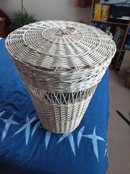 Photo of free White cane linen basket (PO7 Purbrook) #1