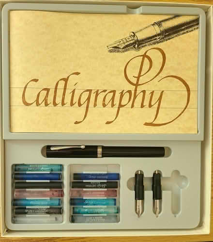 Photo of free Calligraphy pen, 3 nibs, guides (River Falls, Potomac) #2