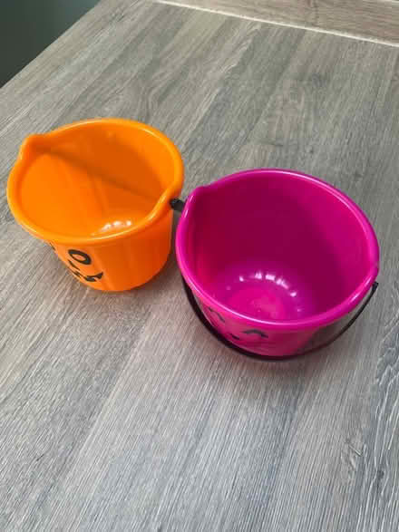 Photo of free 2 plastic Halloween Loot Pots. Good condition (Southsea PO4) #2