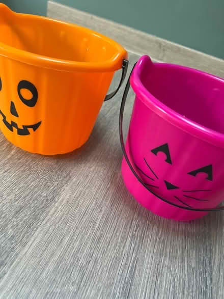 Photo of free 2 plastic Halloween Loot Pots. Good condition (Southsea PO4) #3