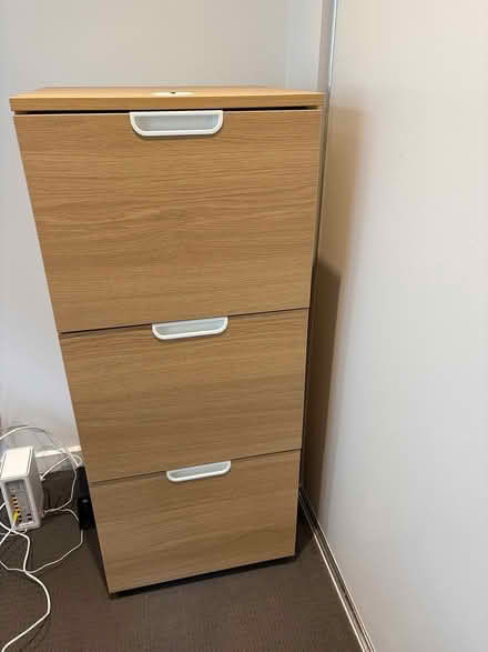 Photo of free Oak look 3 drawer filing cabinet (Mount waverley.) #1
