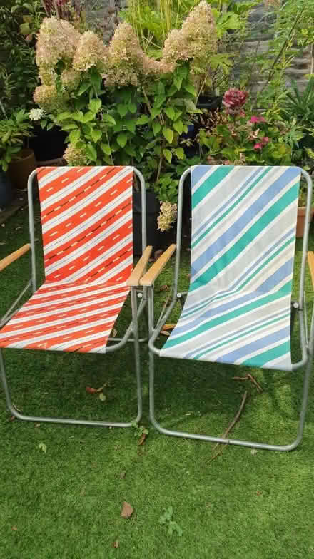 Photo of free 2 x retro looking foldable garden chairs (The Camp AL4) #1