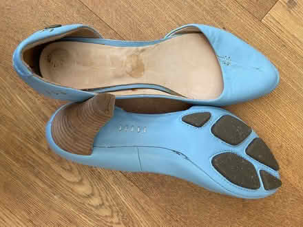 Photo of free Leather heeled shoes (Golden Green TN11) #2