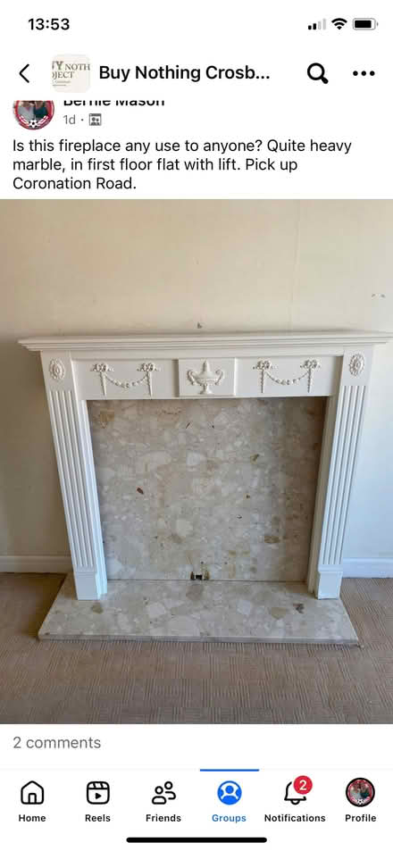 Photo of free Fire surround and marble inset plus electric fire. (Moor Park L23) #1