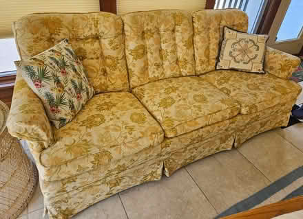 Photo of free 3 seater brocade sofa (Wind Point Racine) #1