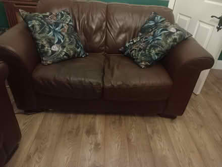 Photo of free 2 seater leather couch (Perrystown Dublin 12) #2