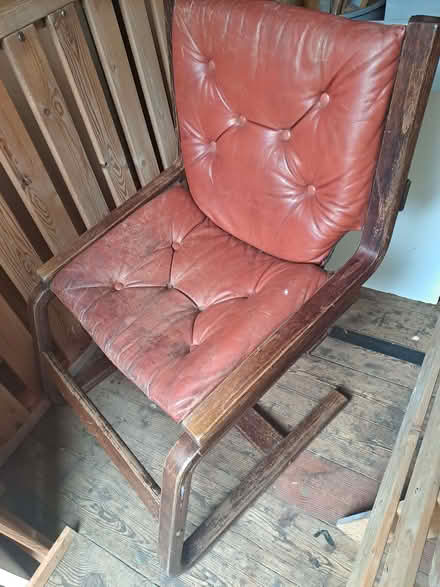 Photo of free Red Leather Chair (Cainscross GL5) #1