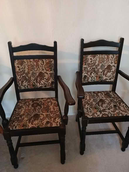 Photo of free Two dark oak carver chairs (Maidstone ME14) #1