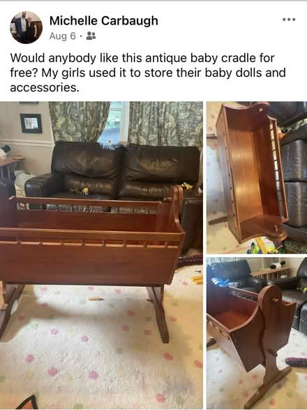 Photo of free Antique wooden cradle (Souderton) #1