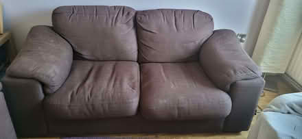 Photo of free X2 two seater brown sofas (one is a sofa bed) (Chichester PO19) #1
