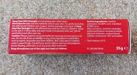 Photo of free Deep heat pain relief gel (Oakington, Cambridge) #2