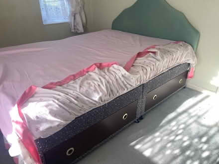 Photo of free Double drawer divan with headboard & mattress (Culcheth WA3) #1