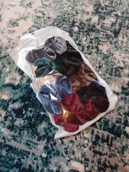 Photo of free Bag of faux velvet scrunchies (Cheltenham GL51) #1
