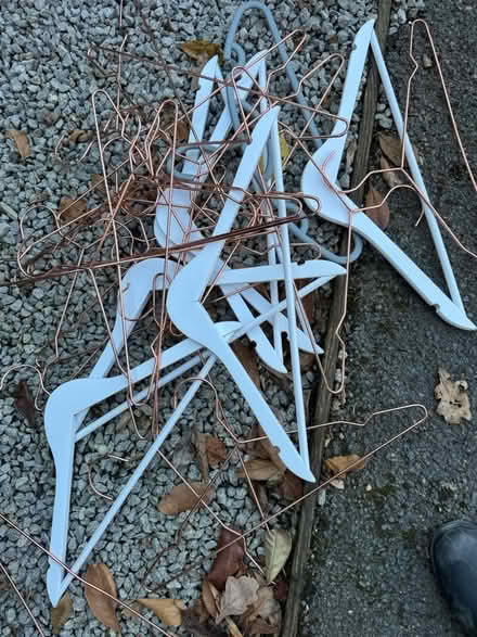 Photo of free Rose gold wire hangers + wooden (Burpham surrey) #2
