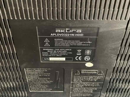 Photo of free AKURA 32in TV with DVD (Liverpool L15) #2