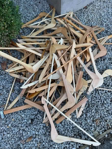 Photo of free Wooden coat hangers (Burpham surrey) #1
