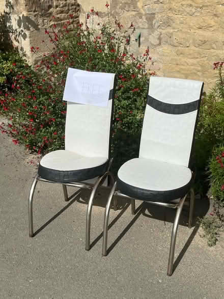 Photo of free 2 x Funky White Chairs (Ketton PE9) #1