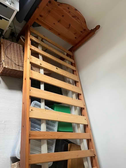 Photo of free Single pine bed frame (Bh9 1ld) #1