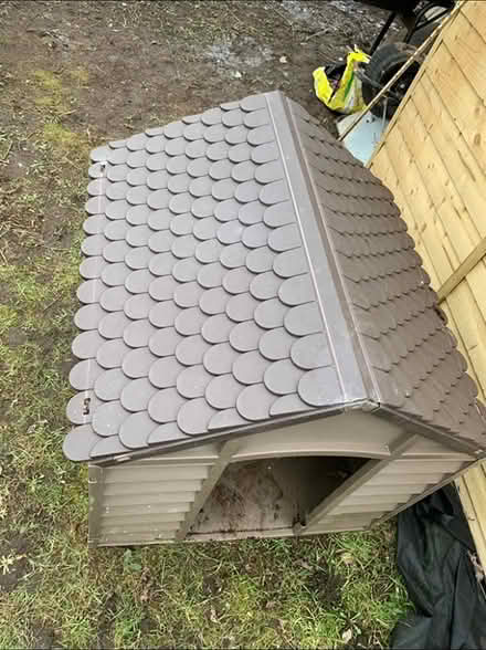 Photo of free Dog Kennel two slight cracks - front (Denton M34) #3