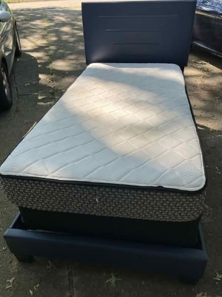 Photo of free Twin bed frame mattress boxspring (Medina, Ohio) #2