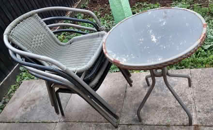 Photo of free Patio Table and Four Chairs (LE8 5AH) #3