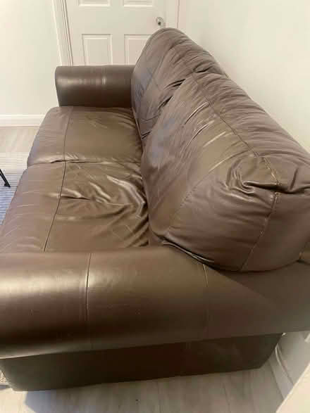 Photo of free 3 seater brown leather sofa (Old Malden KT4) #2