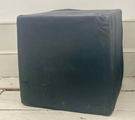 Photo of free Black leather cube pouff/stool (N16) #1