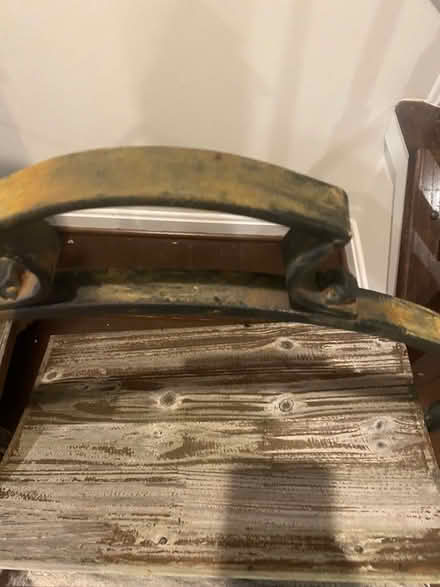 Photo of free Wood and iron 2 shelf stand (NE DC) #2