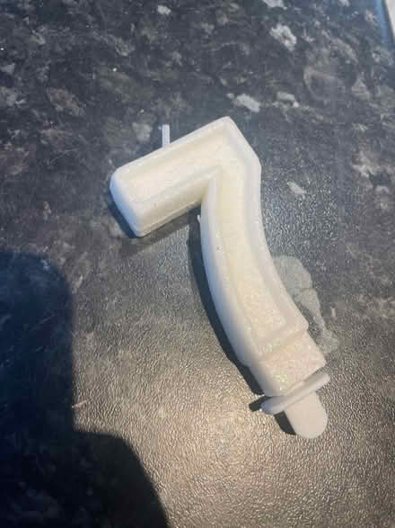 Photo of free White glitter number 7 candle (Branksome, BH12) #1