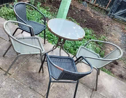 Photo of free Patio Table and Four Chairs (LE8 5AH) #2