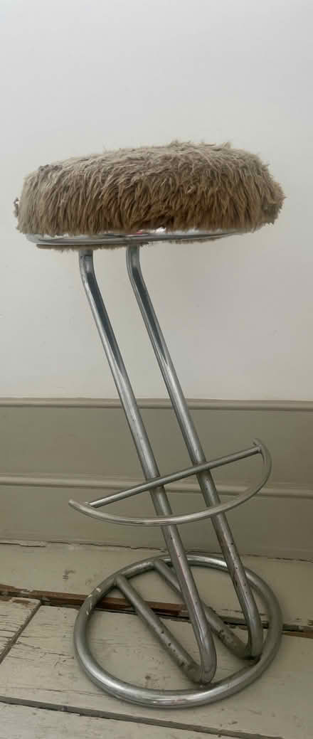 Photo of free Bar stool with fake fur covered seat (N16) #1