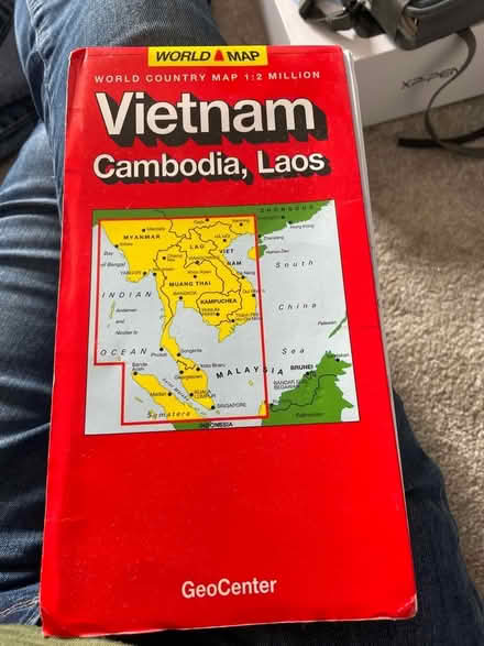 Photo of free Unused Vietnam, Cambodia. Laos map (Golden Green TN11) #1