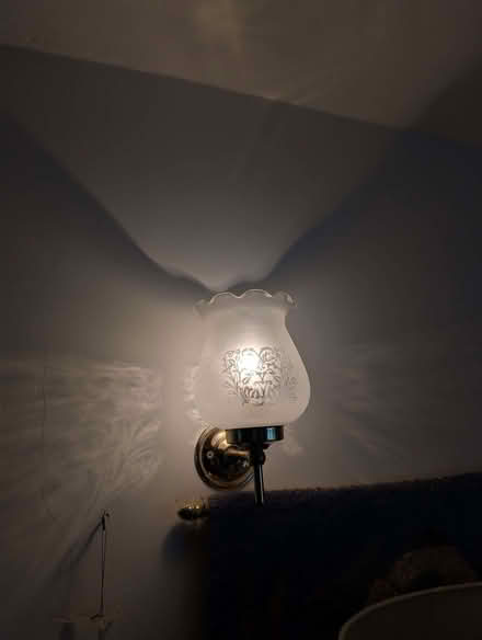 Photo of free Brass electric ceiling and wall lights with glass shades. (Hartford PE29) #1