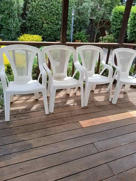 Photo of free 4 resin chairs (Menlo park) #1