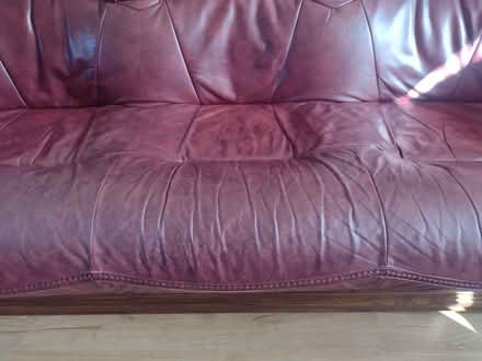 Photo of free 3 seater burgundy leather sofa (Sedgley, DY3) #3