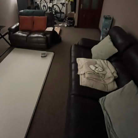 Photo of free 2 & 3 seater brown leather sofa (IP1) #4