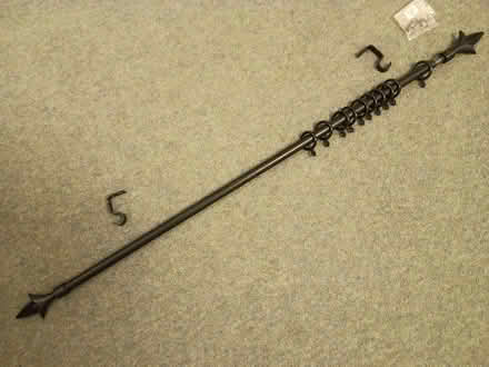 Photo of free Black Curtain pole with curtain rings (Whitwick LE67) #2