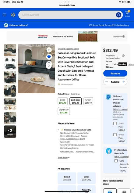 Photo of free Brand new sofa, chair and ottoman (Saybrooke Apartments) #2