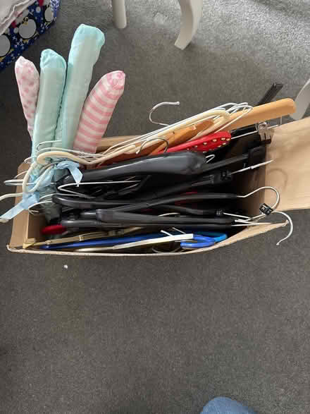 Photo of free Box of assorted hangers (SE27) #1