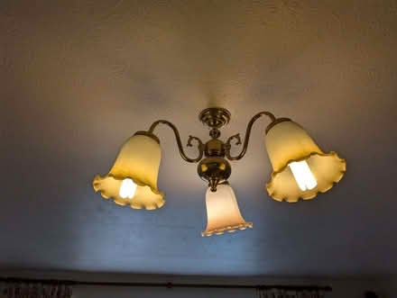 Photo of free Brass electric ceiling and wall lights with glass shades. (Hartford PE29) #2