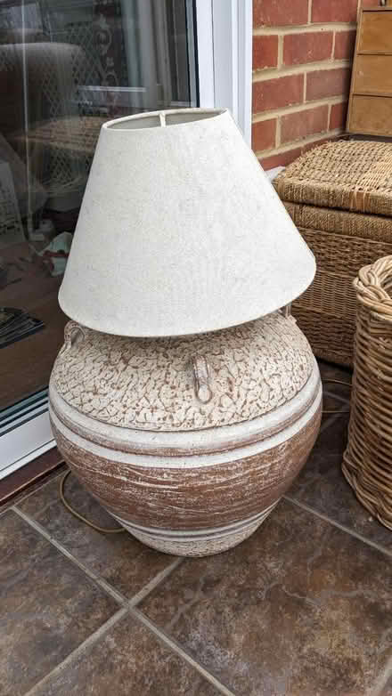 Photo of free Large heavy terracotta lampbase (Cranleigh) #1