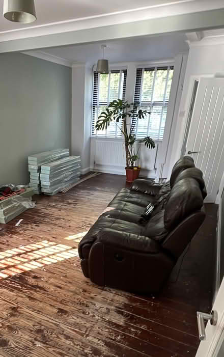 Photo of free 2 & 3 seater brown leather sofa (IP1) #1